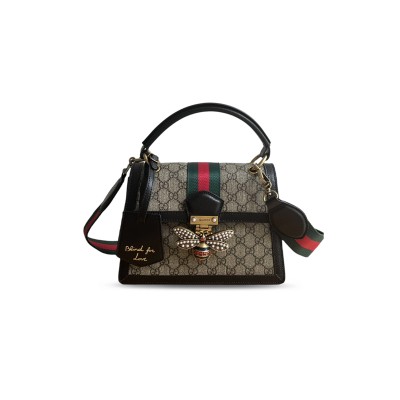 GUCCI GG SUPREME MONOGRAM SMALL QUEEN MARGARET TOP HANDLE BAG 476541 (25.5*17.5*13cm)